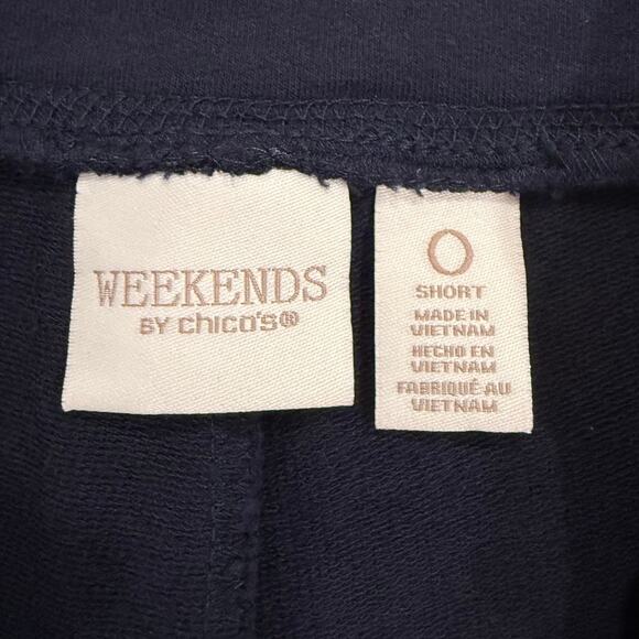 Weekends by Chico's Pull On Short Leggings Blue Women's Size 0 Activewear - Picture 6 of 9